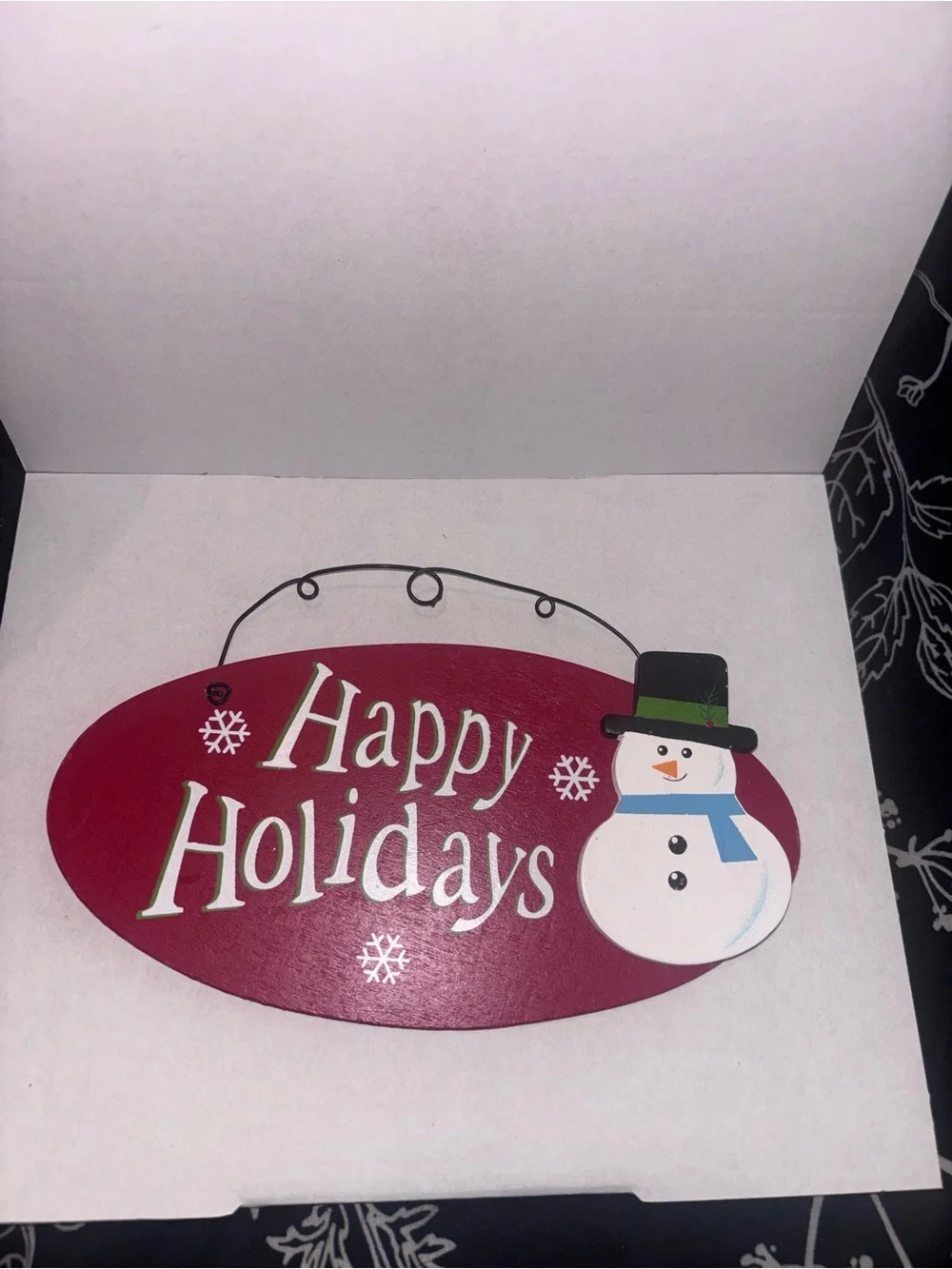 Happy Holidays Red Snowman Wall Sign